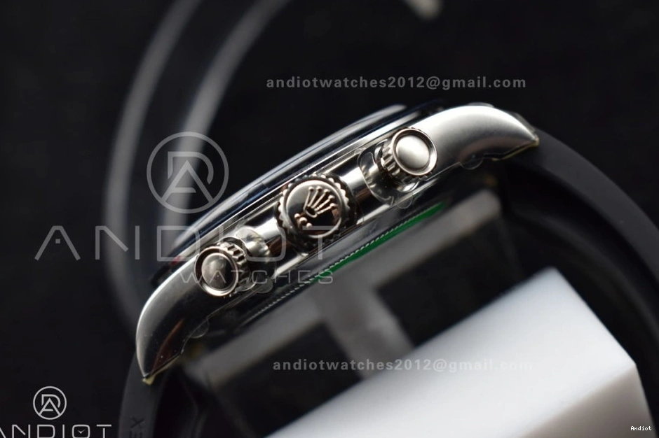 Strap 1:1 904L Dial Clean V2 Silver Edition on Case SA4130 Rubber Best Black Daytona SS 116519 0427